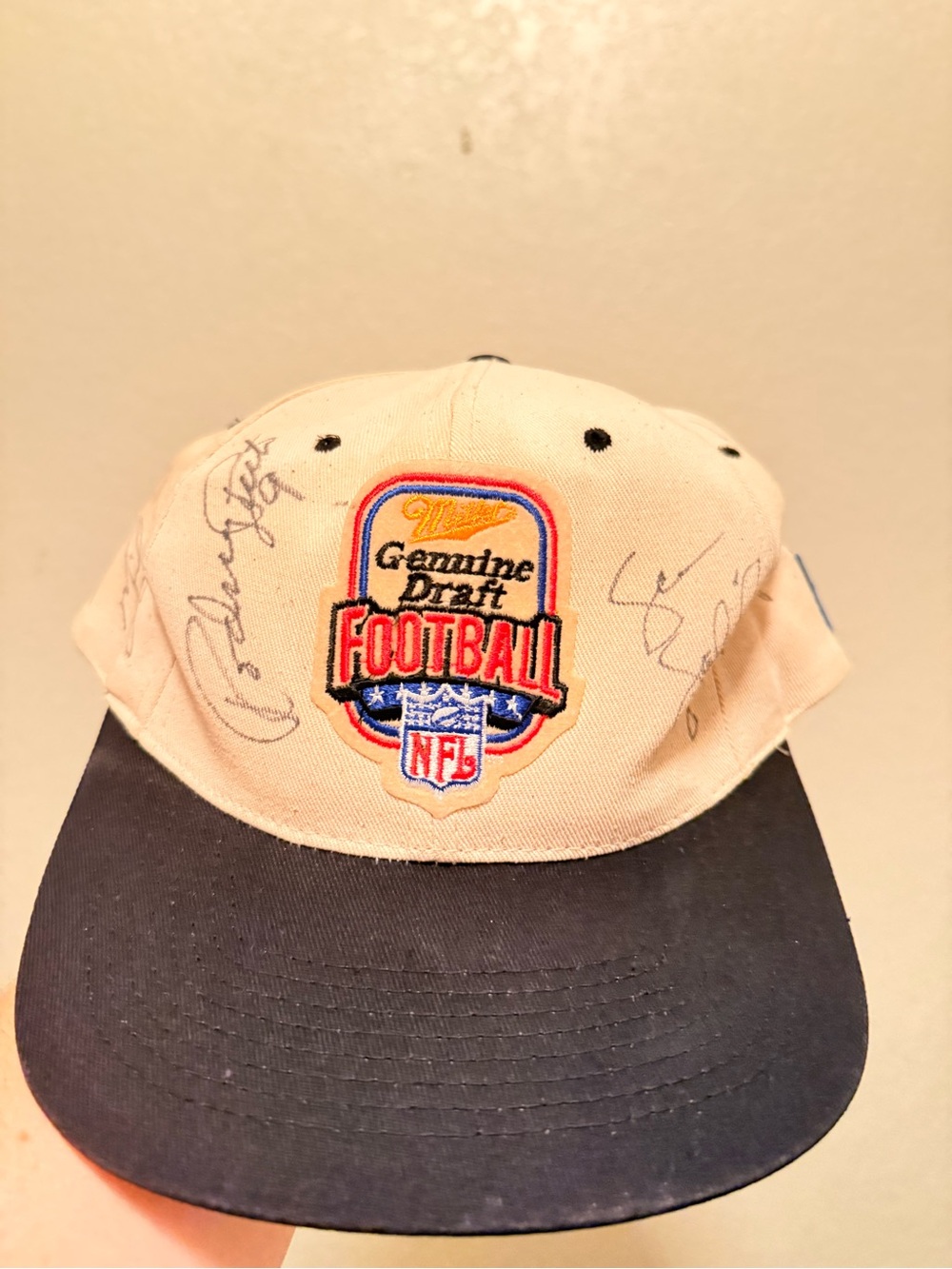 Genuine Draft Football NFL Cap - Beige and Navy - Picture 1 of 1